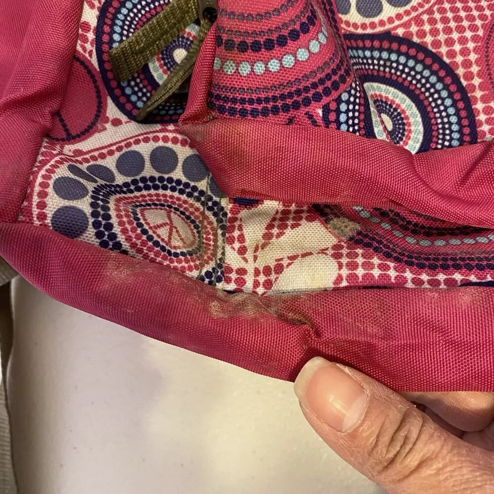 LL Bean Deluxe Book Pack Backpack Pink Swirl Kids School Travel Camping Hike Bag - Picture 12 of 12